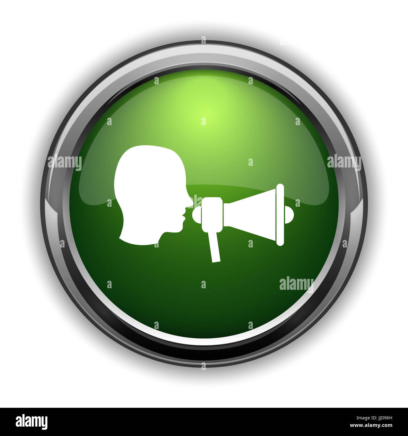 Megaphone icon. Megaphone website button on white background Stock ...
