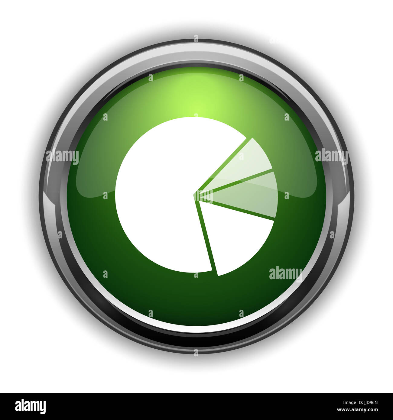 Chart pie icon. Chart pie website button on white background Stock ...