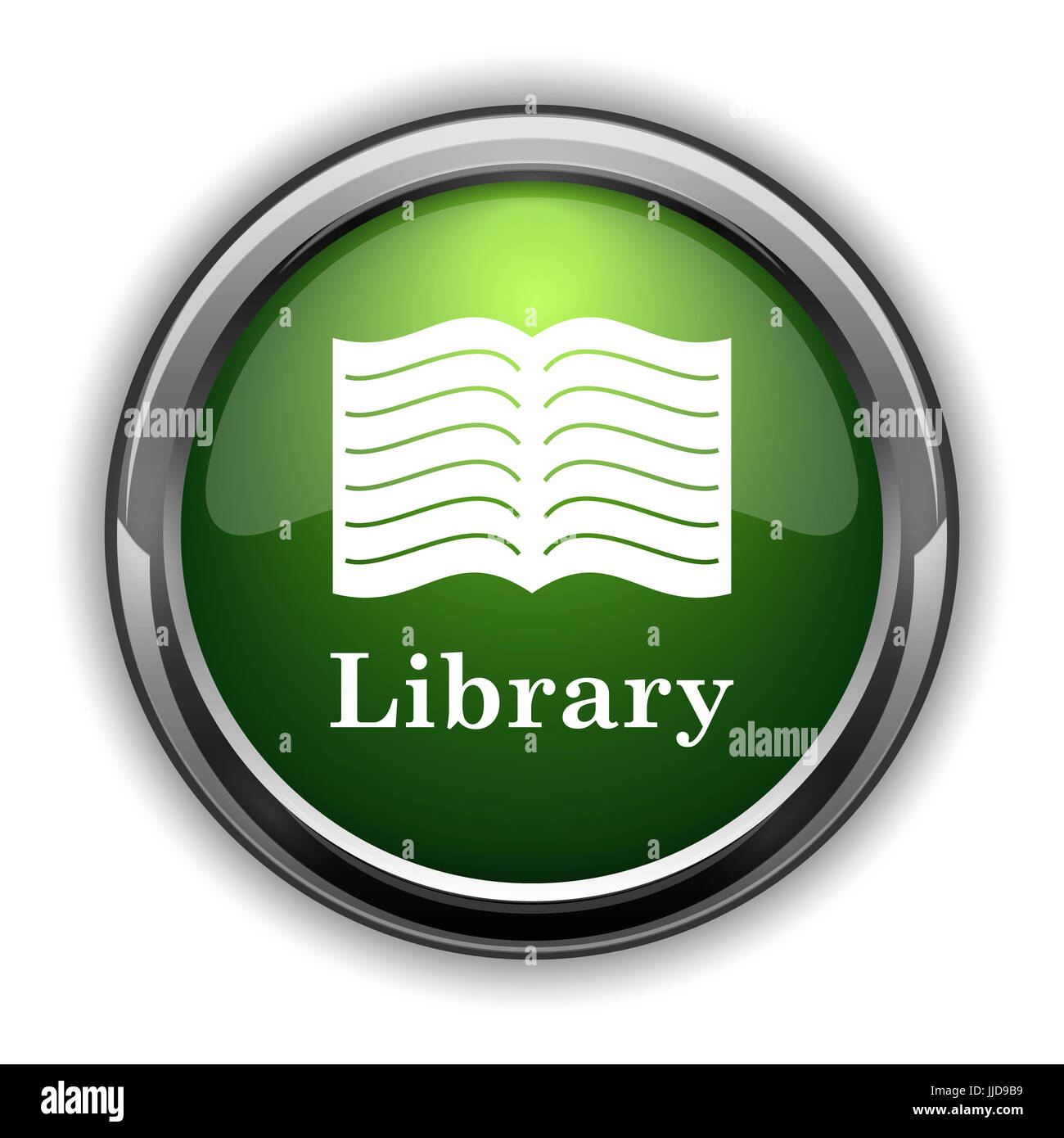 Library icon. Library website button on white background Stock Photo ...