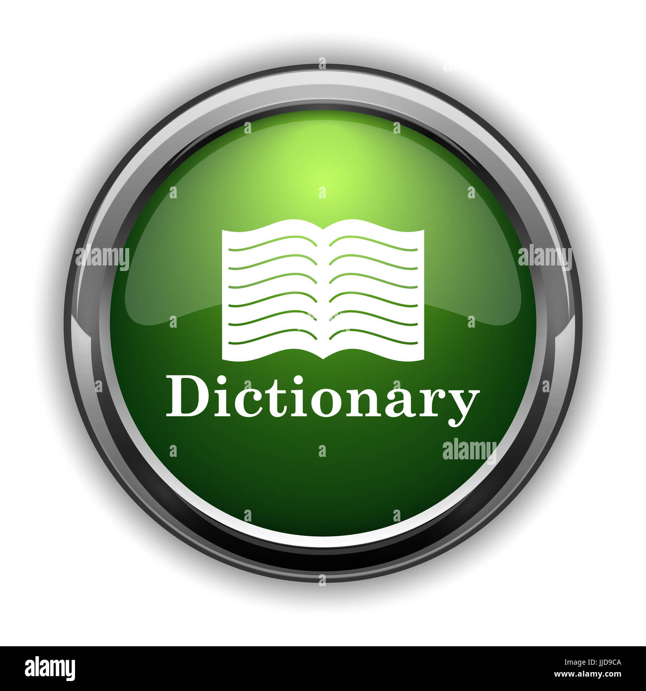 Dictionary icon. Dictionary website button on white background Stock ...