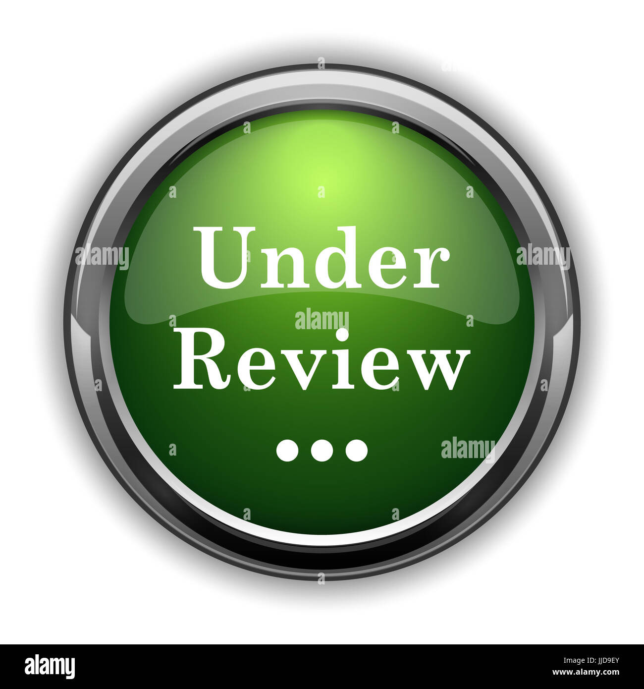 Under review icon. Under review website button on white background