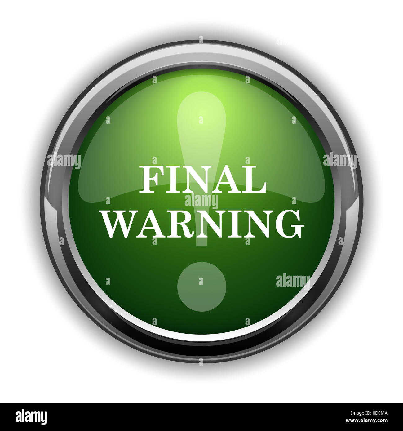 Final warning icon. Final warning website button on white background