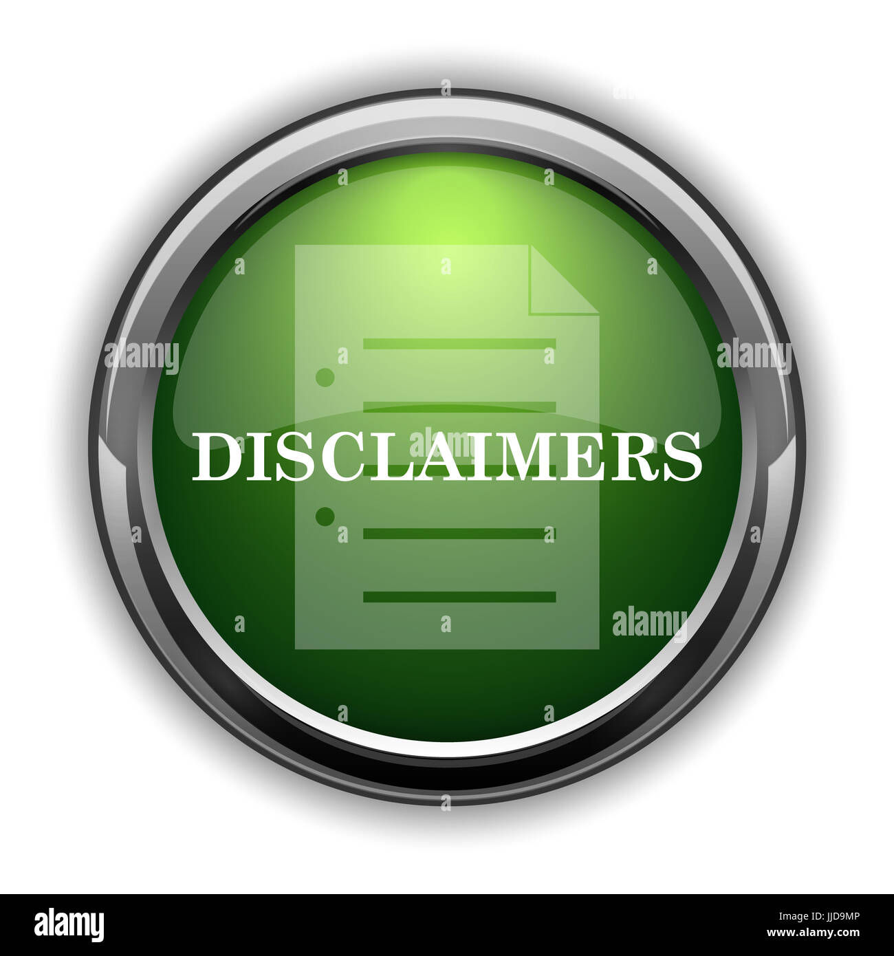 Disclaimers icon. Disclaimers website button on white background Stock Photo