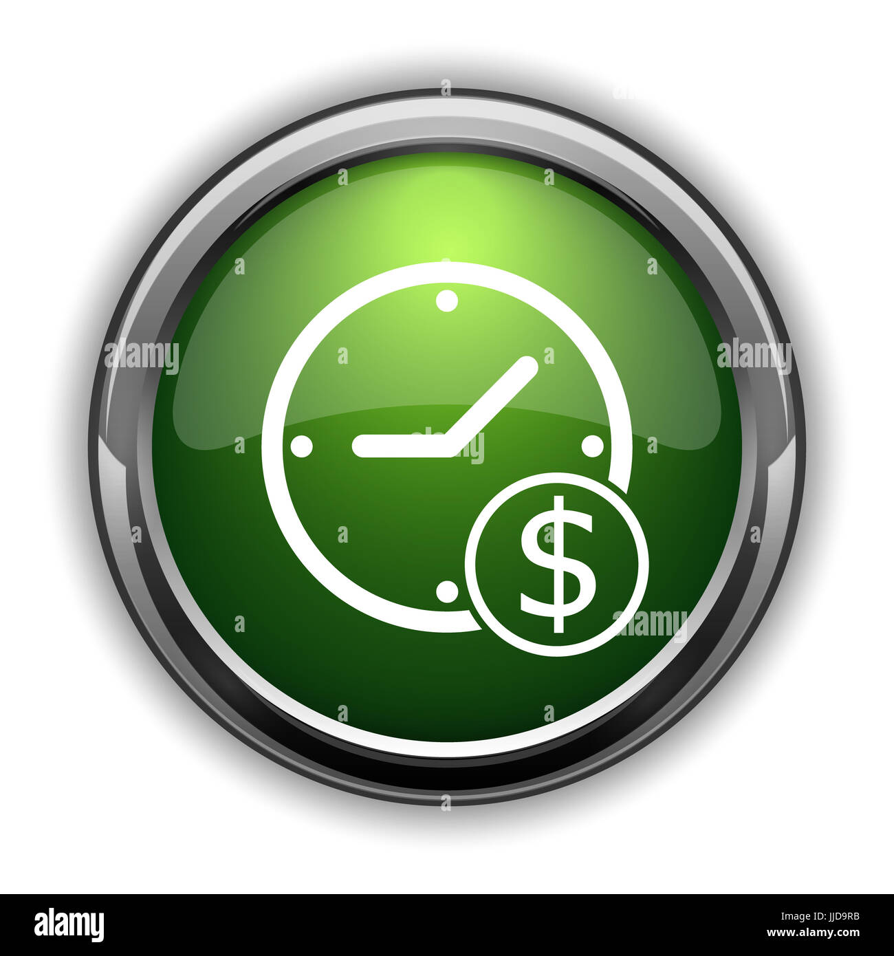 Time is money icon. Time is money website button on white background ...