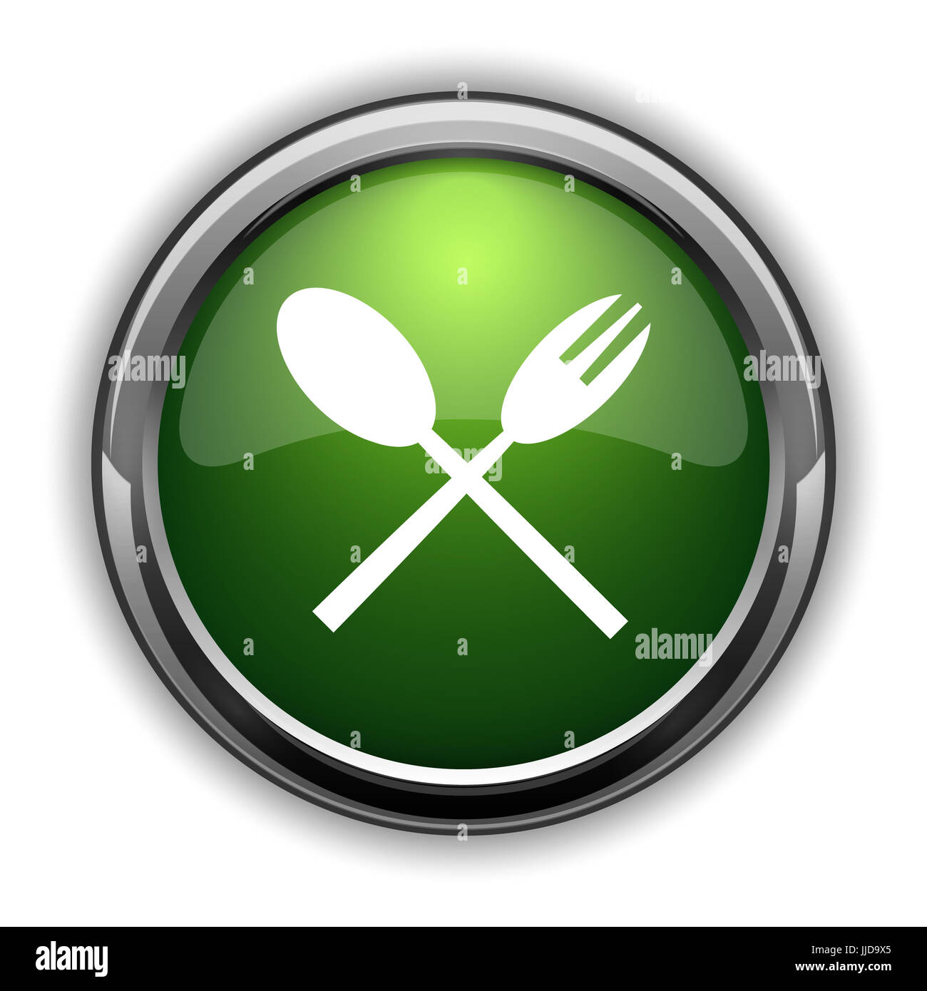 Fork and spoon icon. Fork and spoon website button on white background ...