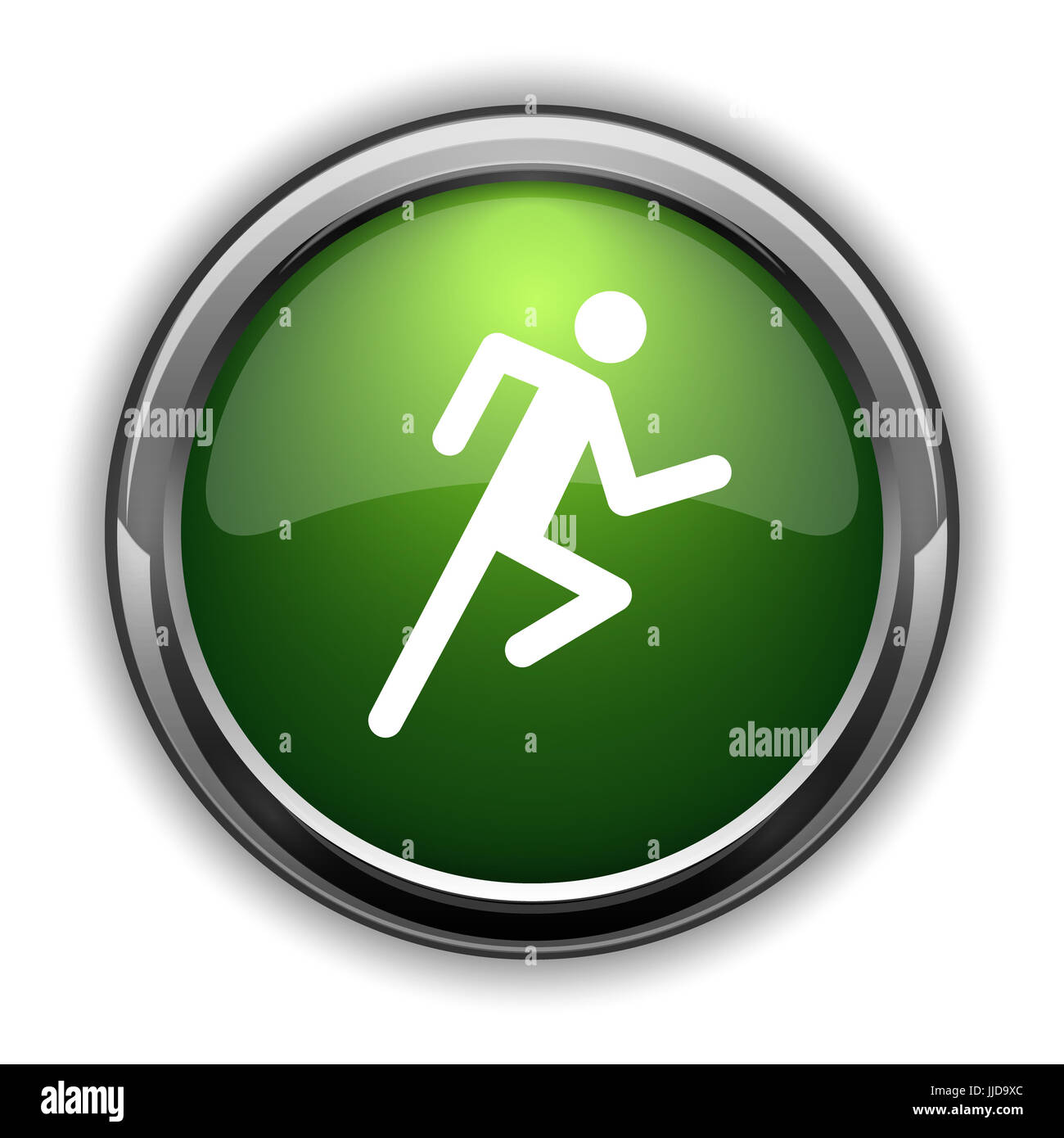 Running man icon. Running man website button on white background Stock ...
