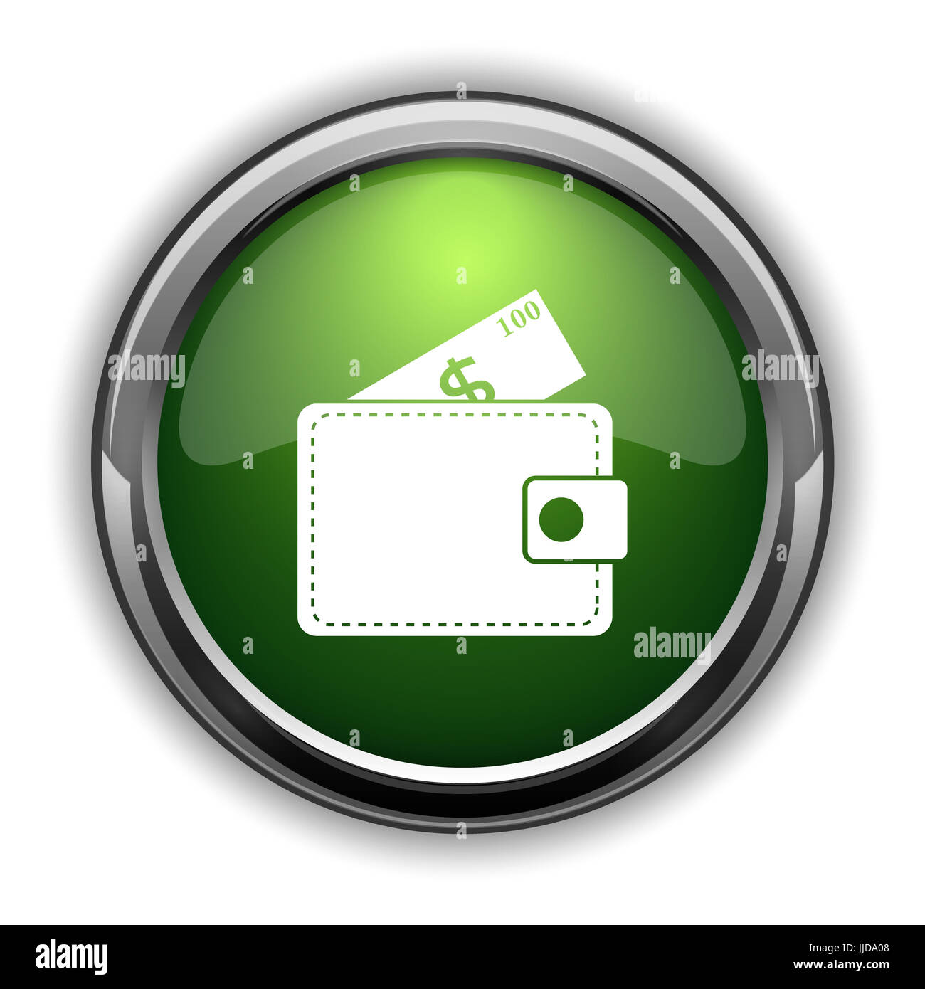 Wallet icon. Wallet website button on white background Stock Photo - Alamy