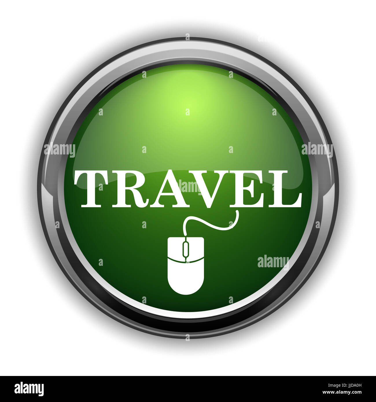 Travel icon. Travel website button on white background Stock Photo - Alamy