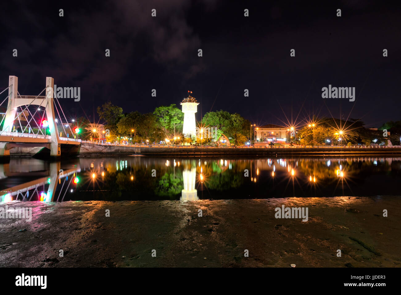 Phan Thiet city by night Stock Photo