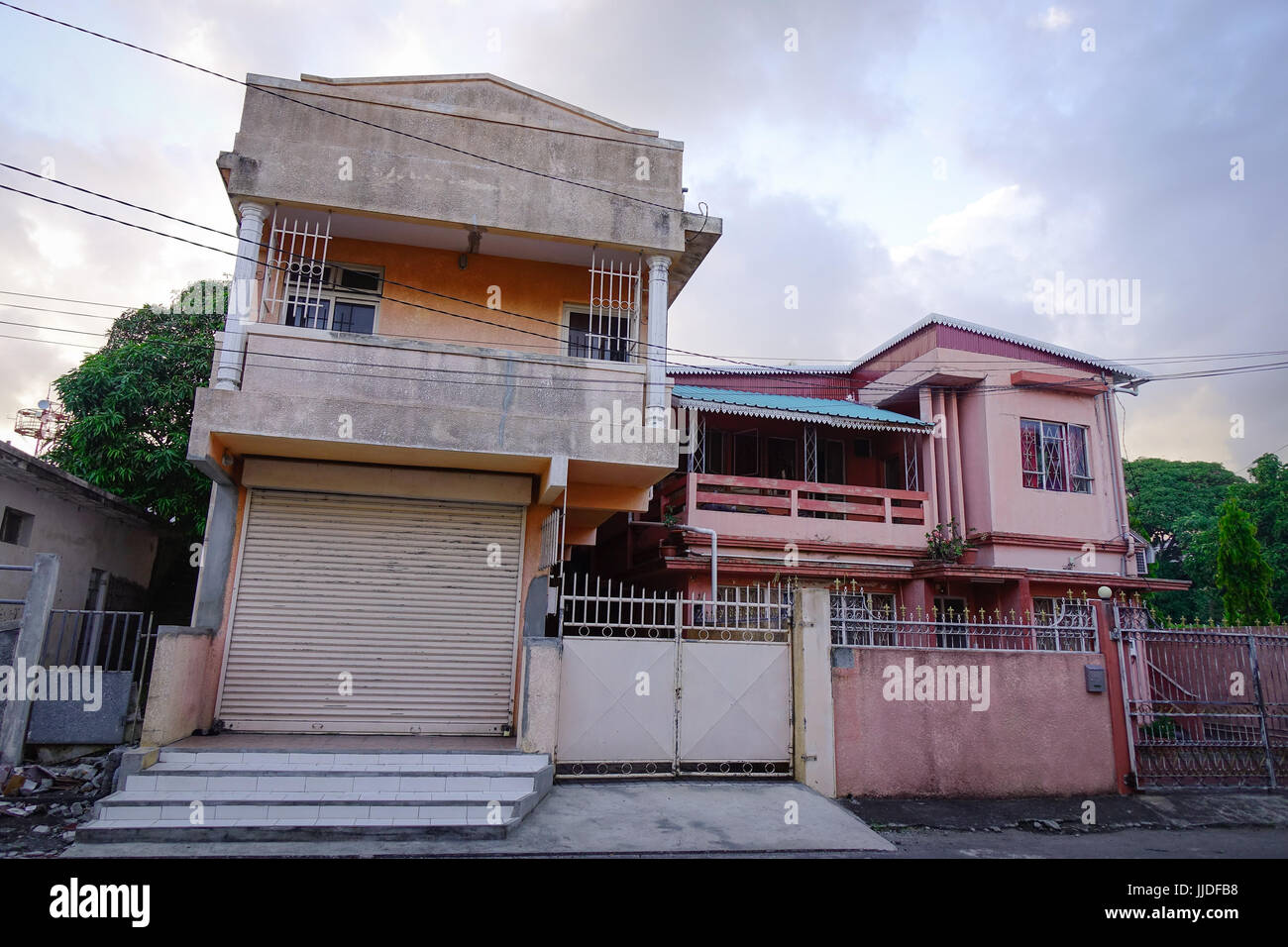 Mahebourg, Mauritius Jan 5, 2017. Old house located at downtown in