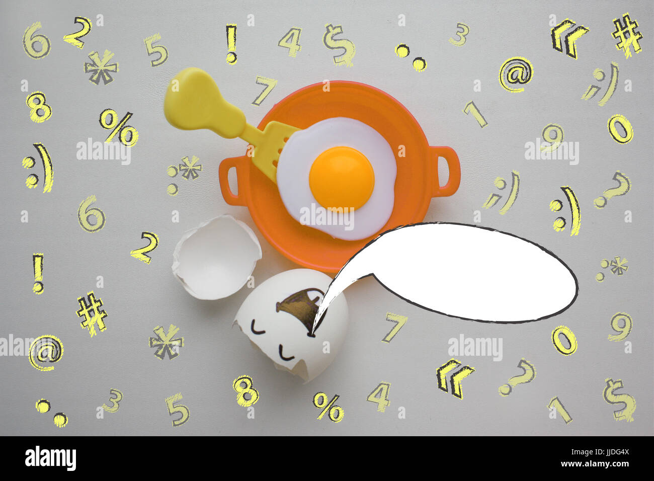 Eggs with face. Concept of happiness of self-realization. Photo for ...