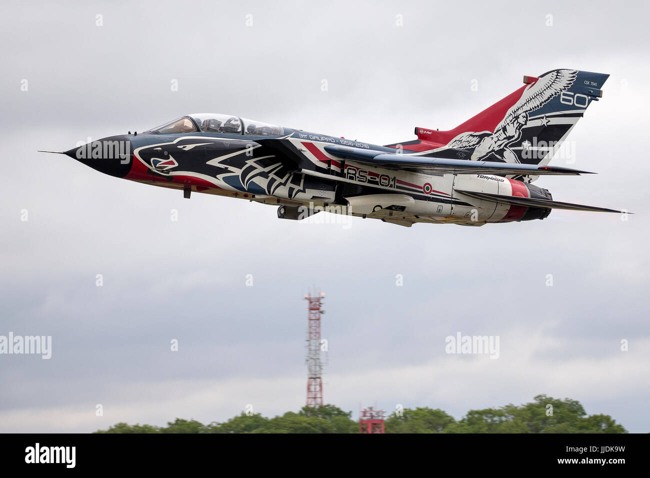 The Italian Panavia A-200A Tornado takes off for its demonstration at RIAT 2017 Stock Photo