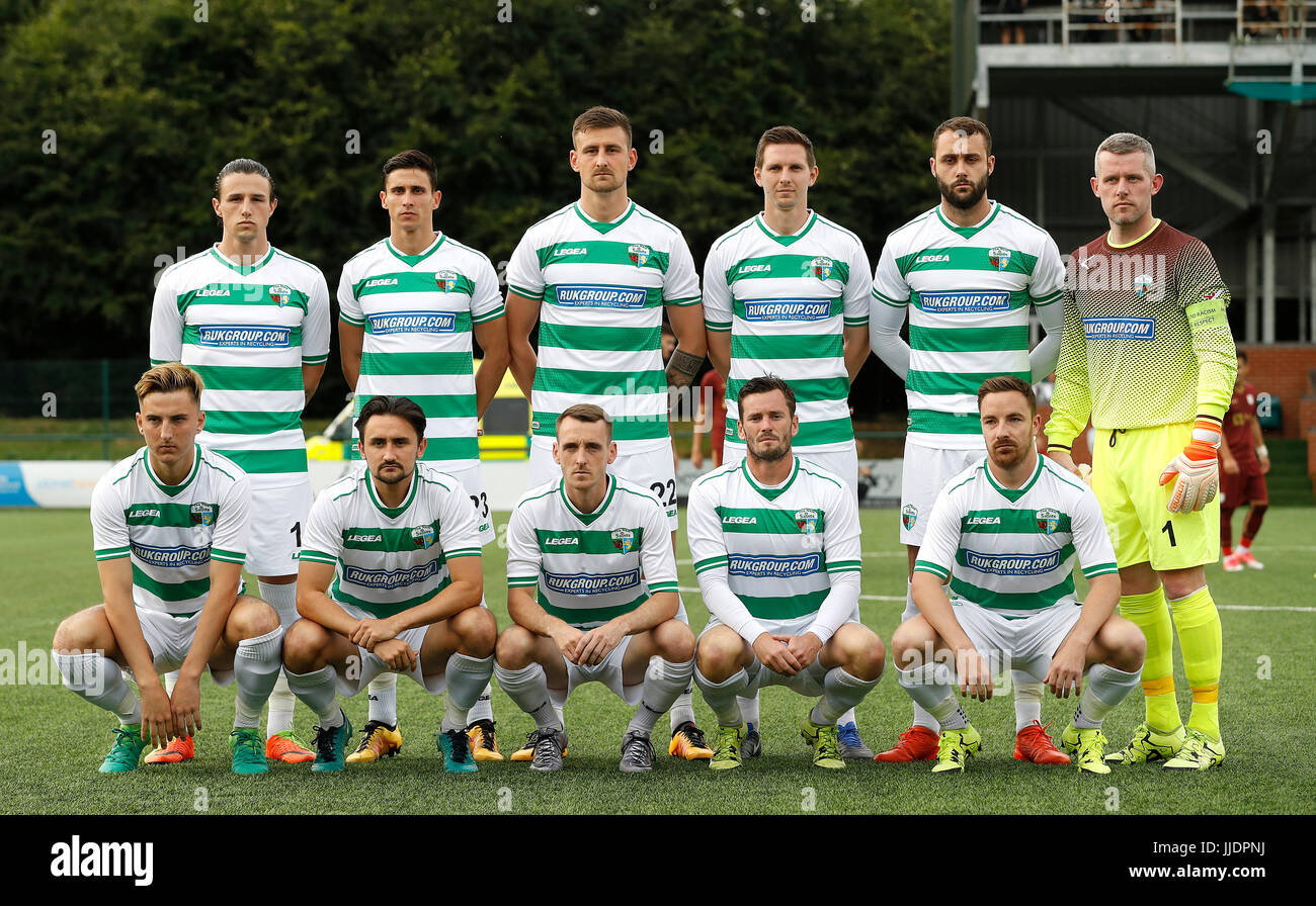 The New Saints FC team to play HNK Rijeka, during the UEFA Champions League  second qualifying round, second leg match at Park Hall, Owestry Stock Photo  - Alamy
