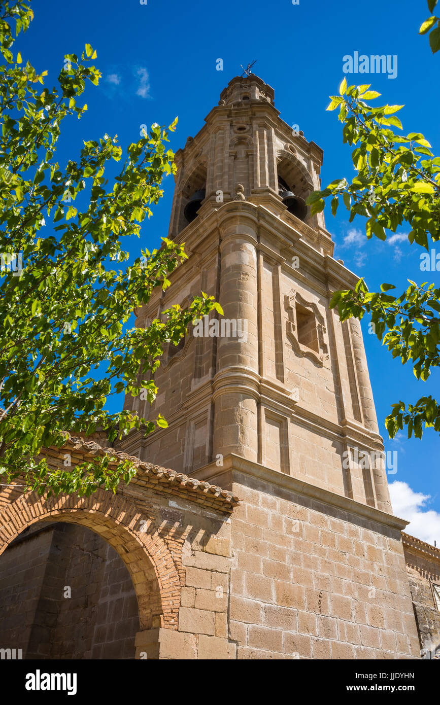 church in the  village Villamayor de Monjardin,, Navarra, Spain, Europe. Stock Photo