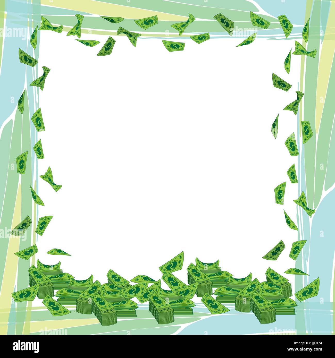 Photo frame. Money. Paper dollars. Square frame. Illustration for your