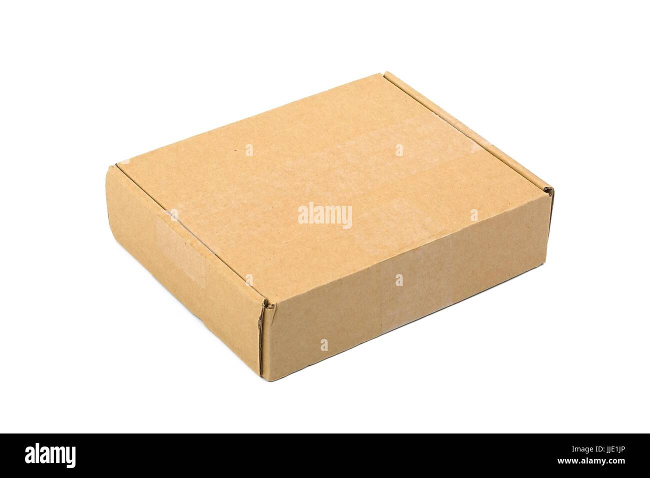 Open cardboard box on white background Stock Photo
