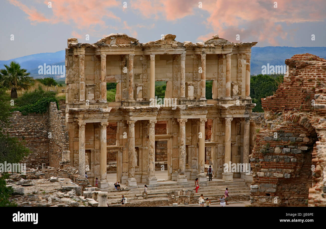 Celsus library in Ephesus Stock Photo