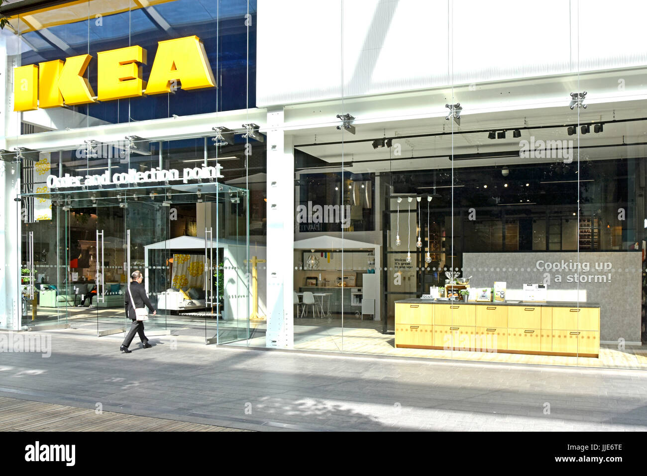 Ikea Order and Collection point within covered outdoor shopping mall in the Westfield shopping complex at Stratford City East London Newham England UK Stock Photo