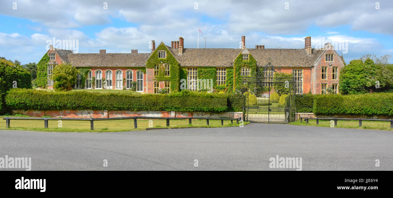 Elizabethan country mansion & gates in historic parklands & gardens now a Warners hotel & leisure centre Littlecote House in Wiltshire England UK Stock Photo