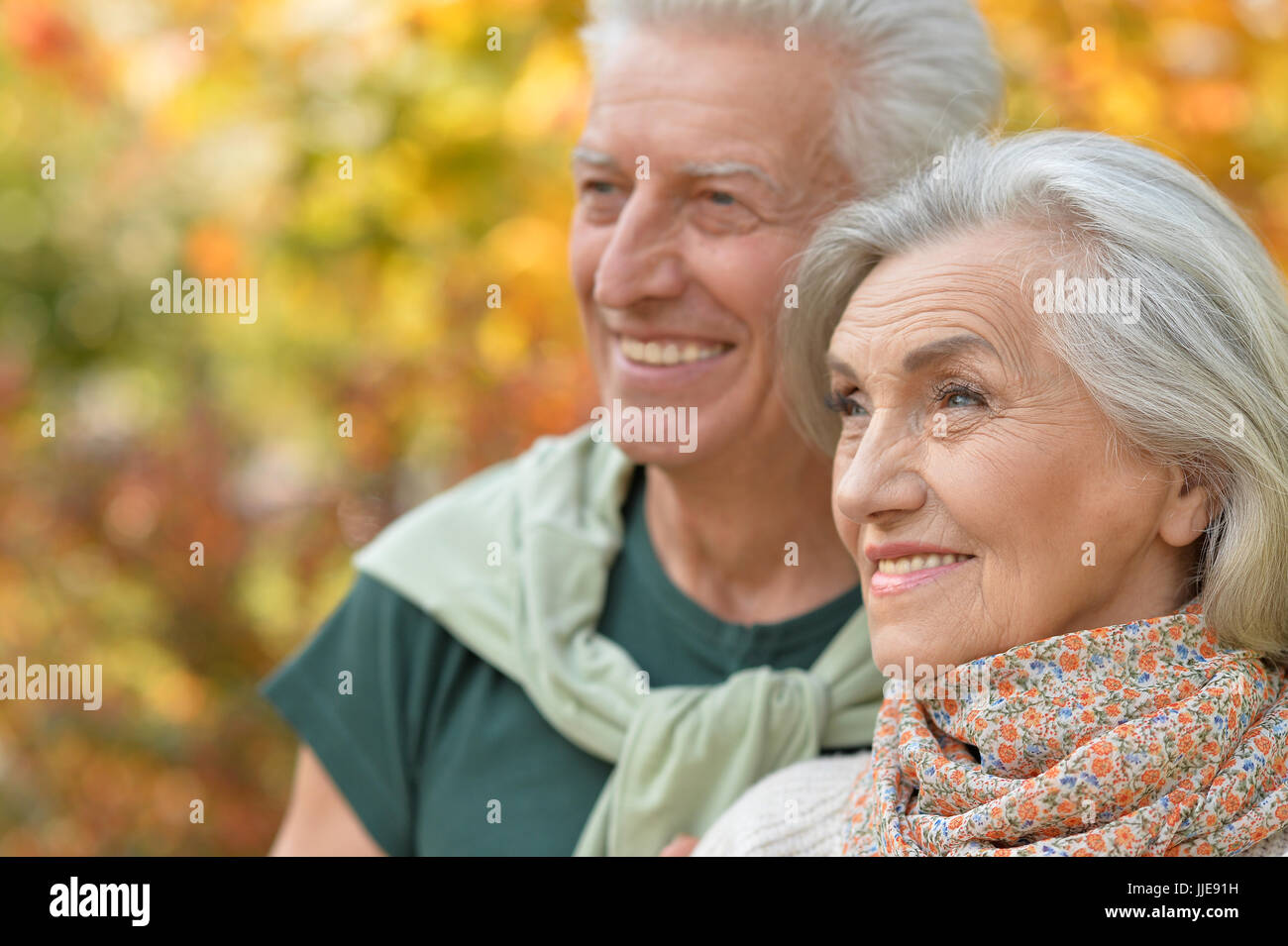 senior couple posing in the park Stock Photo - Alamy