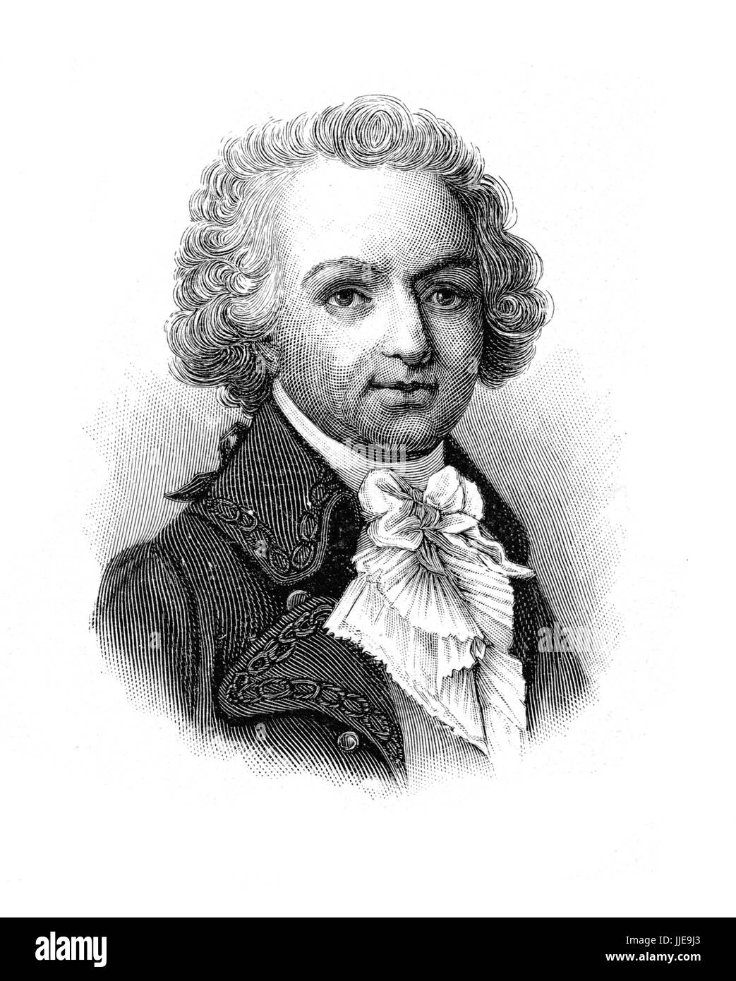 Portrait of Louis-Antoine, Comte de Bougainville, French admiral and explorer of many scientific expeditions and a circumnavigation of the globe in XVIII century Stock Photo