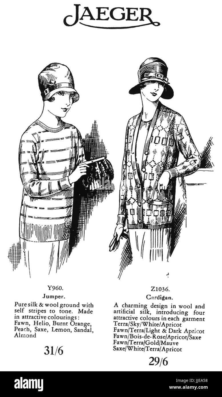 JAEGER WOMENS FASHIONS about 1922 Stock Photo