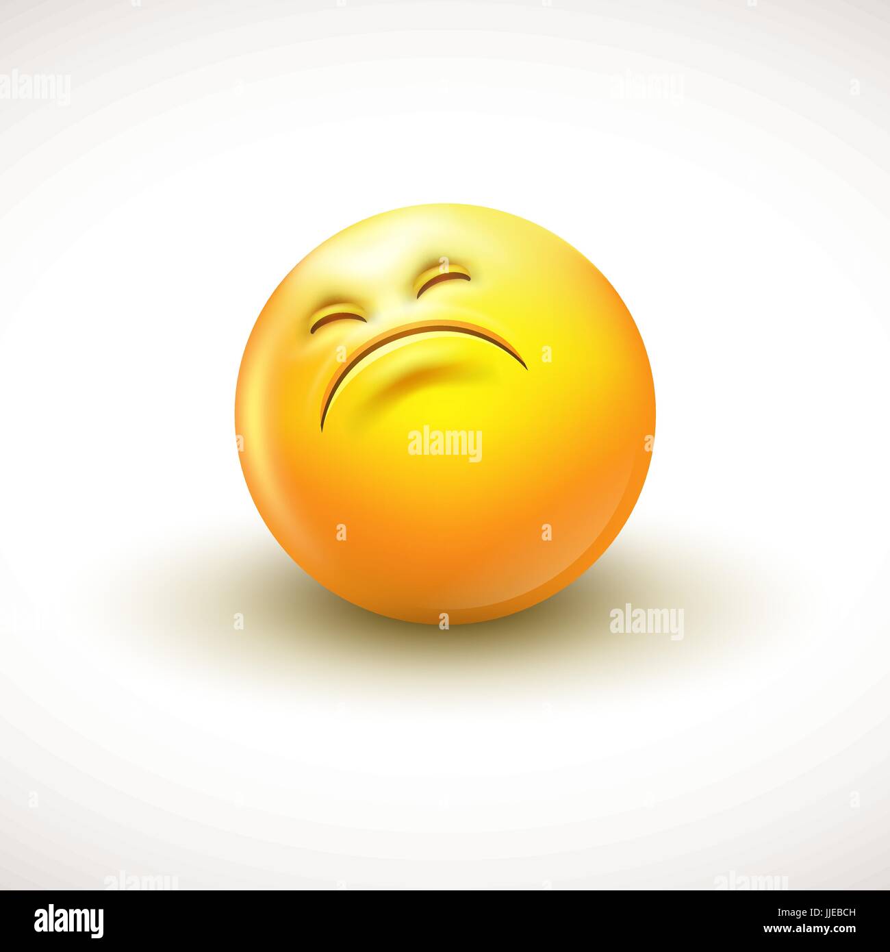 Cute curious emoticon, emoji - vector illustration Stock Vector