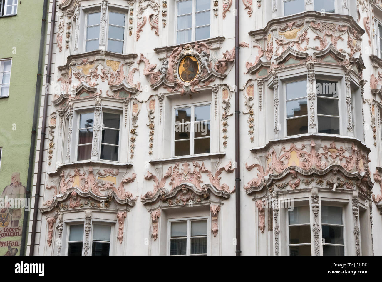The exterior of Helbling House, Old Town, Innsbruck, Austria Stock Photo