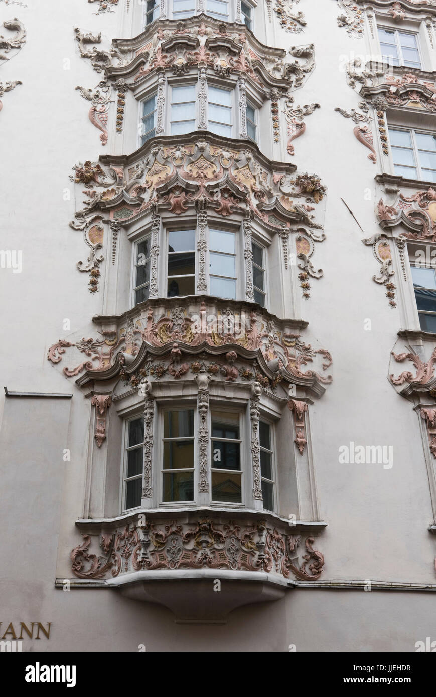 The exterior of Helbling House, Old Town, Innsbruck, Austria Stock Photo