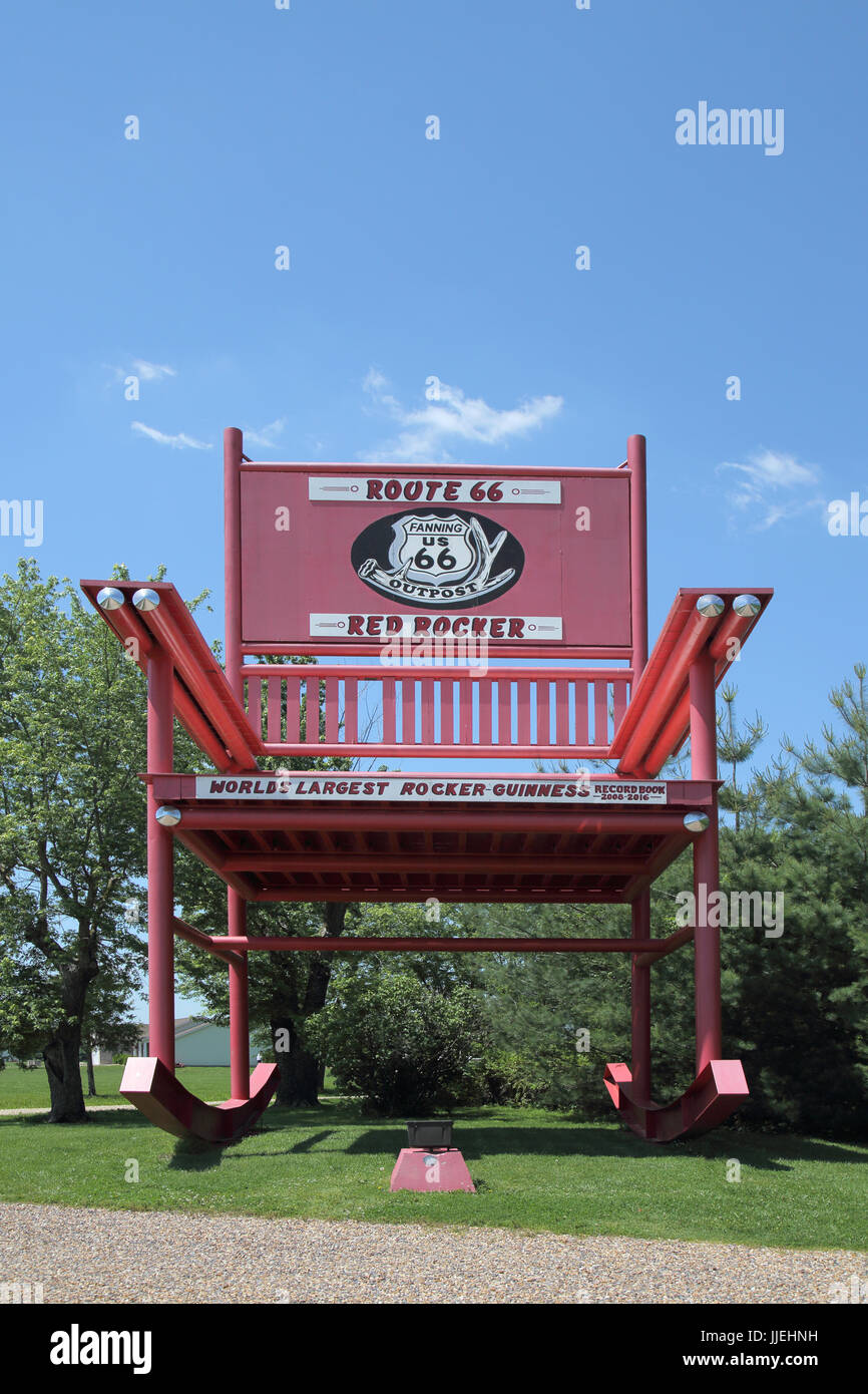 giant rocking chairs in fanning outpost on route 66 missouri Stock Photo