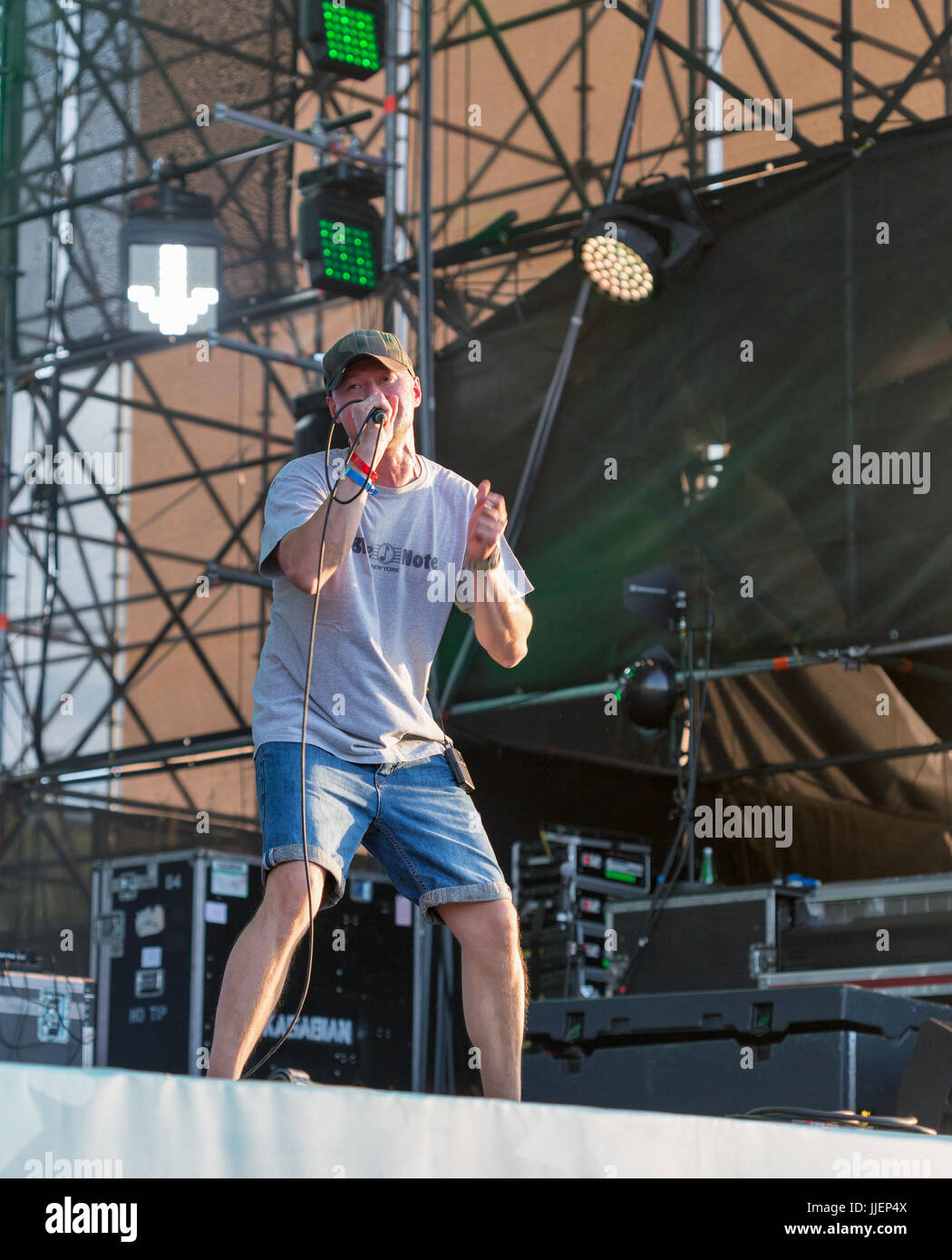 KIEV, UKRAINE JUNE 29, 2017 Popular Ukrainian rock band BoomBox and its frontman and vocalist