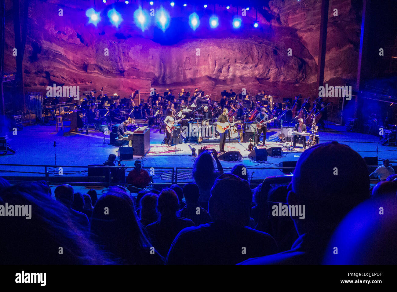 Rock Concert at Red Rocks Ampitheater, outside of Denver, CO Stock Photo