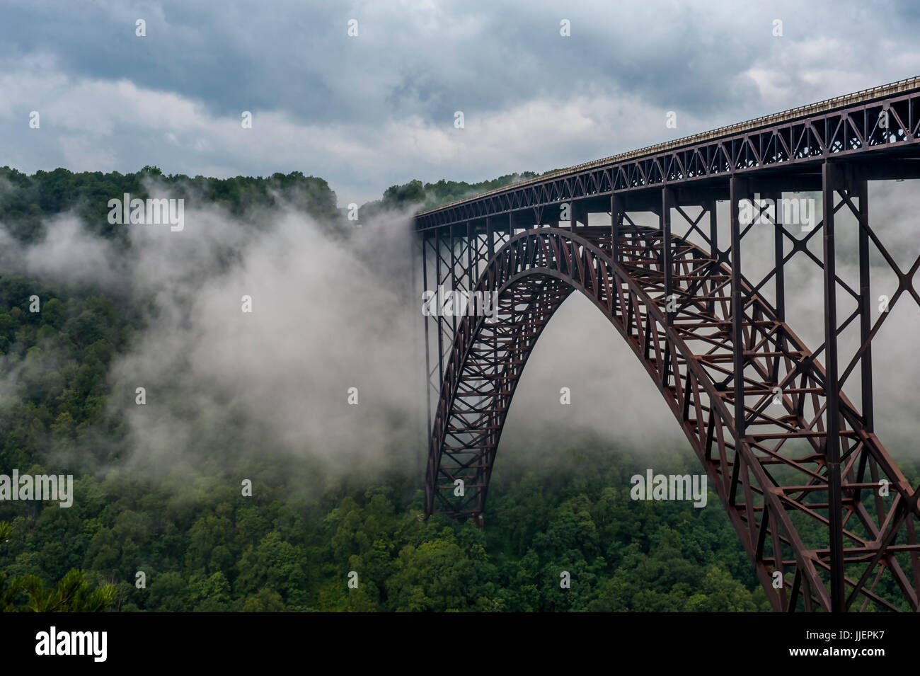 New River Bridge In Fog