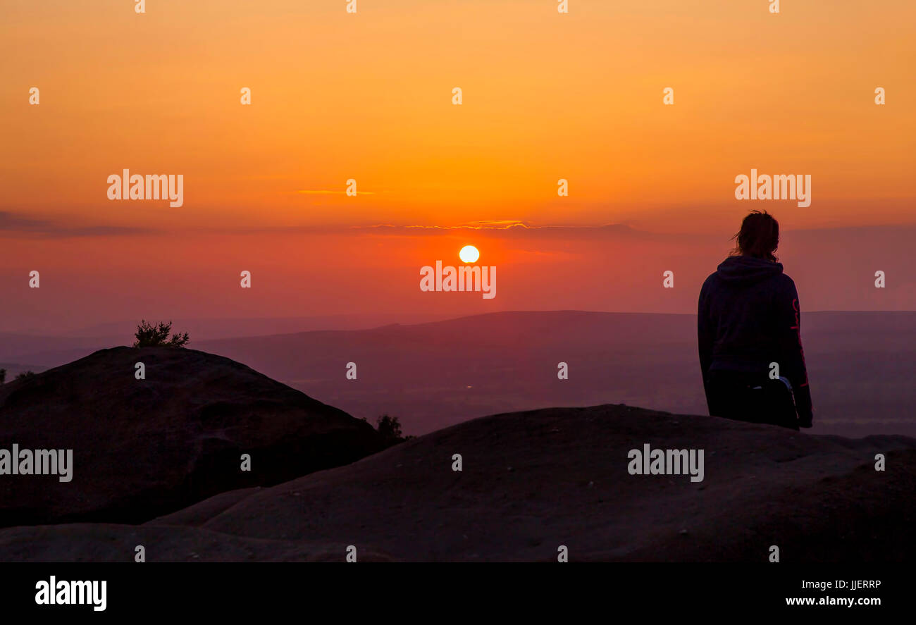 Otley Chevin Sunset Stock Photo