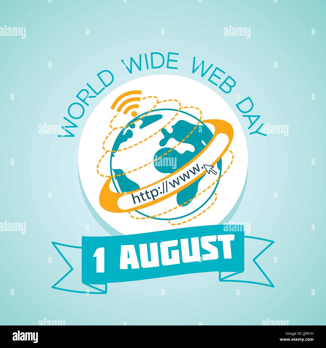 Calendar For Each Day On August 1 Greeting Card Holiday World Wide Web Day Icon In The Linear Style Stock Vector Image Art Alamy