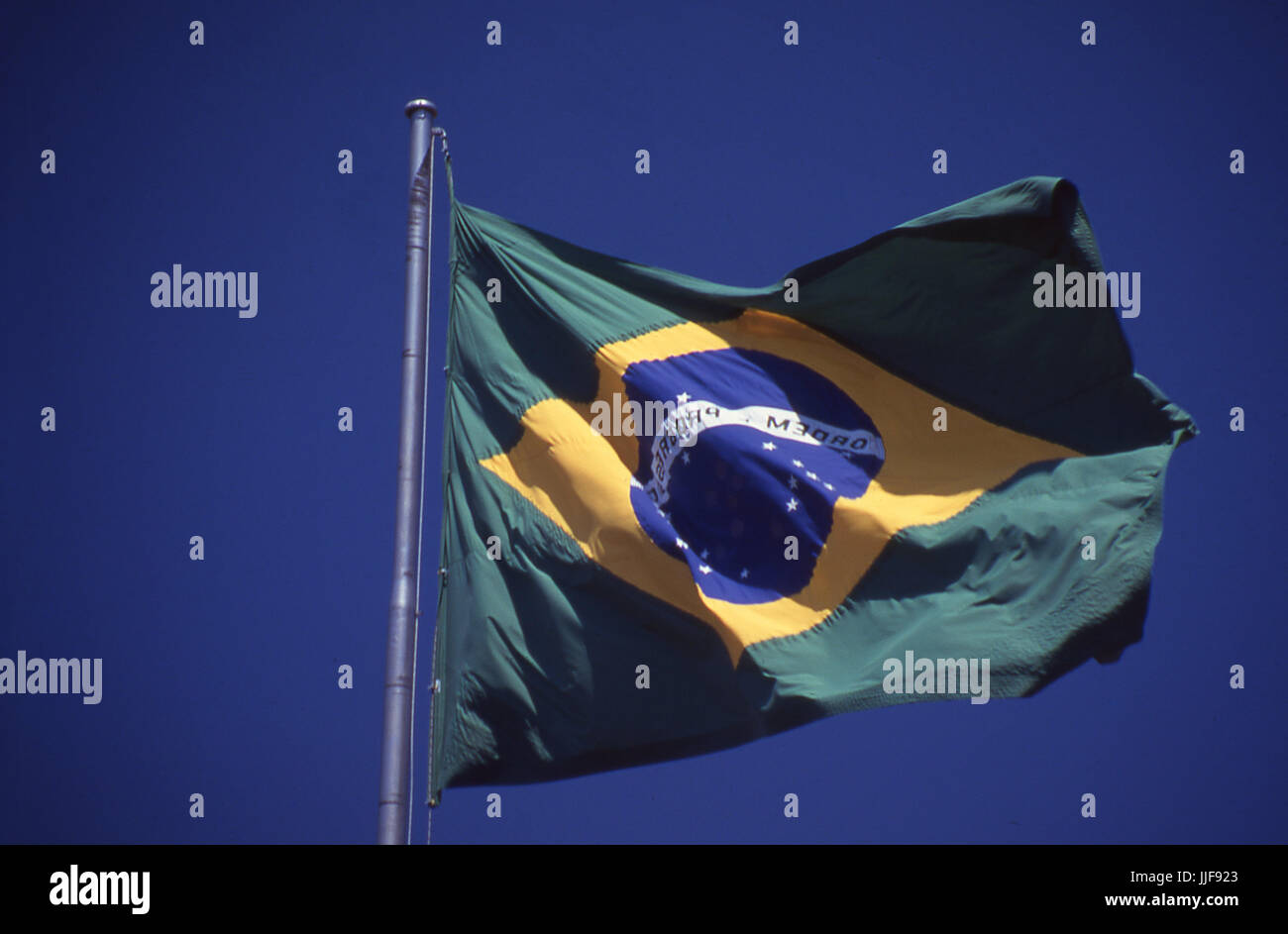 Bandeira do Brazil; São Paulo 1996 Stock Photo