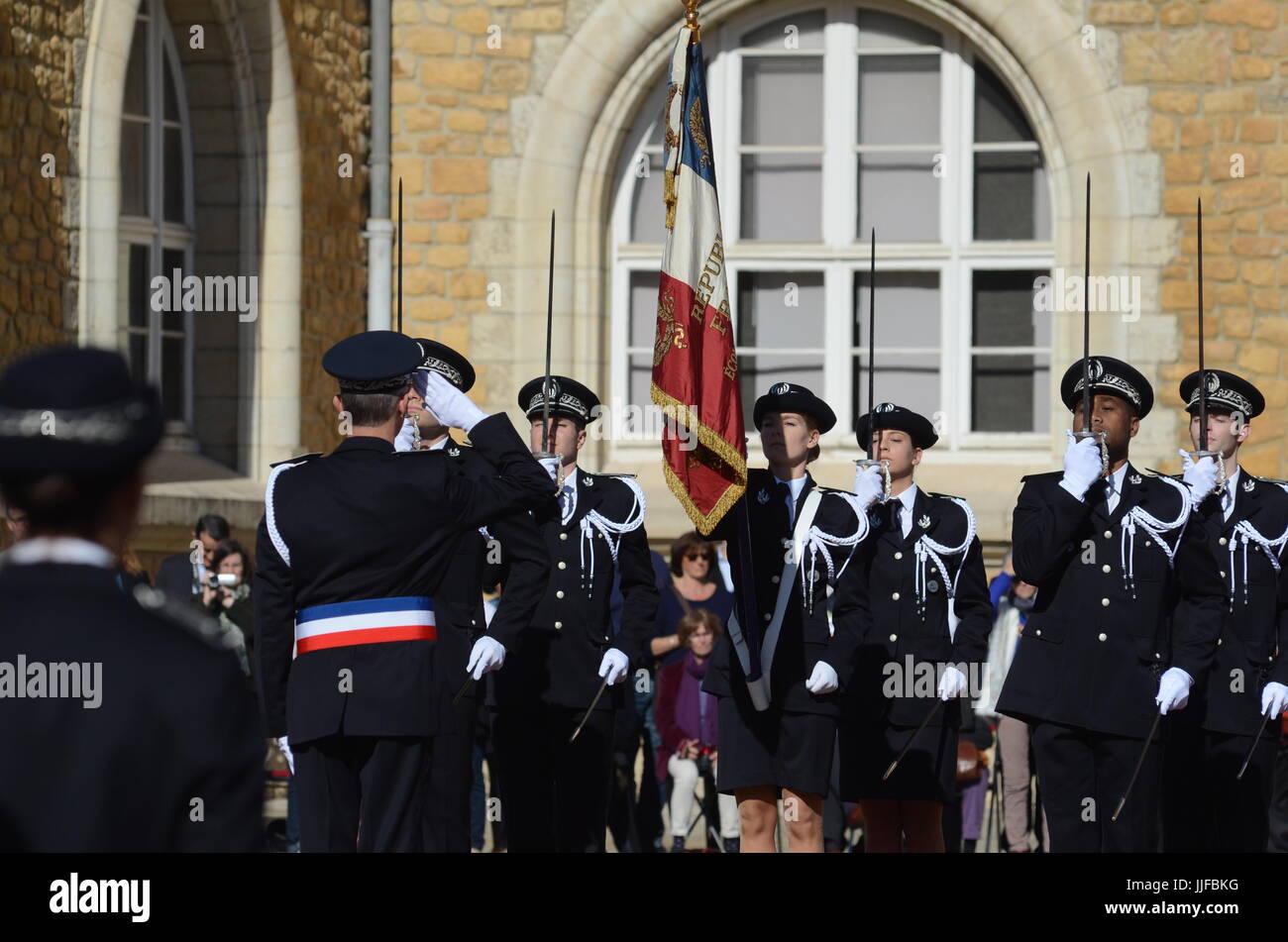 A ceremony at French National Police Higher School, in SaintCyr au Mont d'Or, France Stock