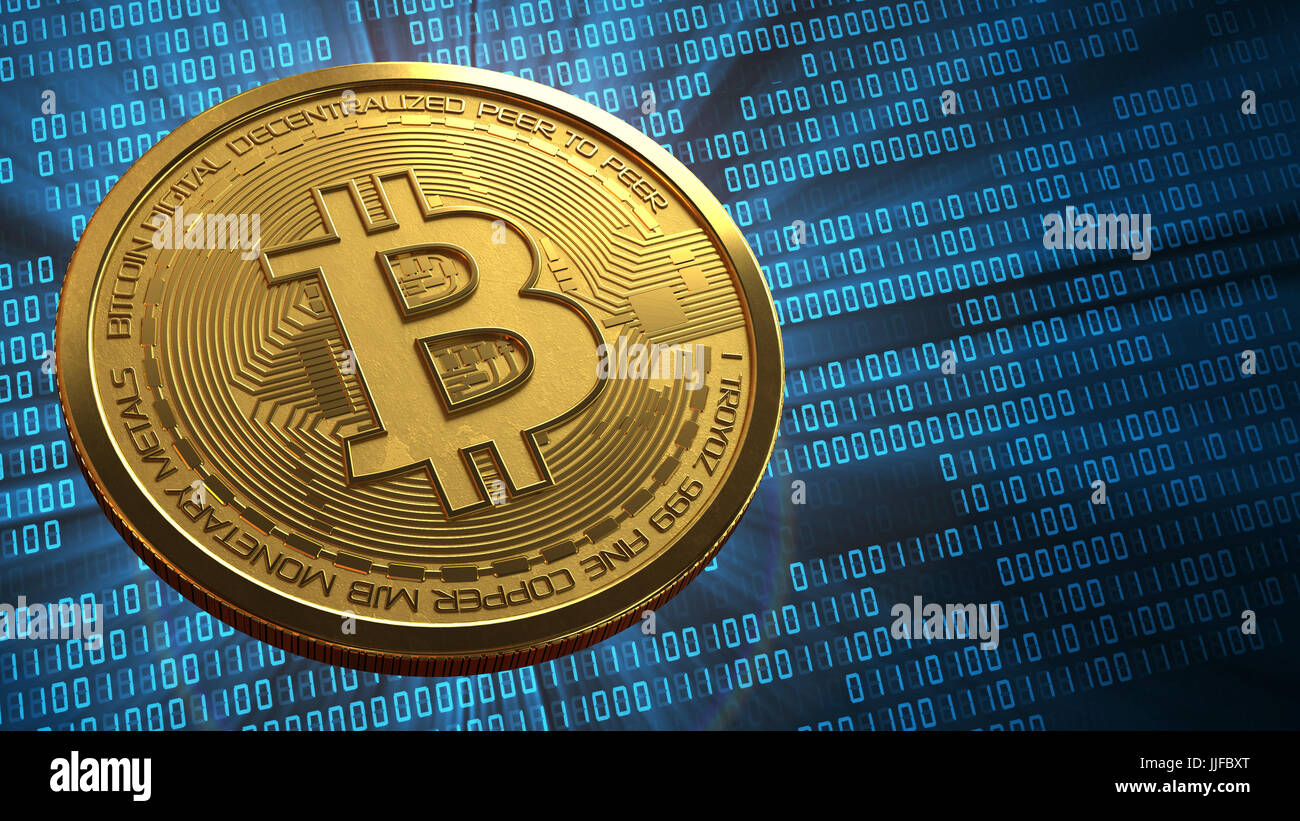 3d illustration of bitcoin currency coin over digital background Stock  Photo - Alamy