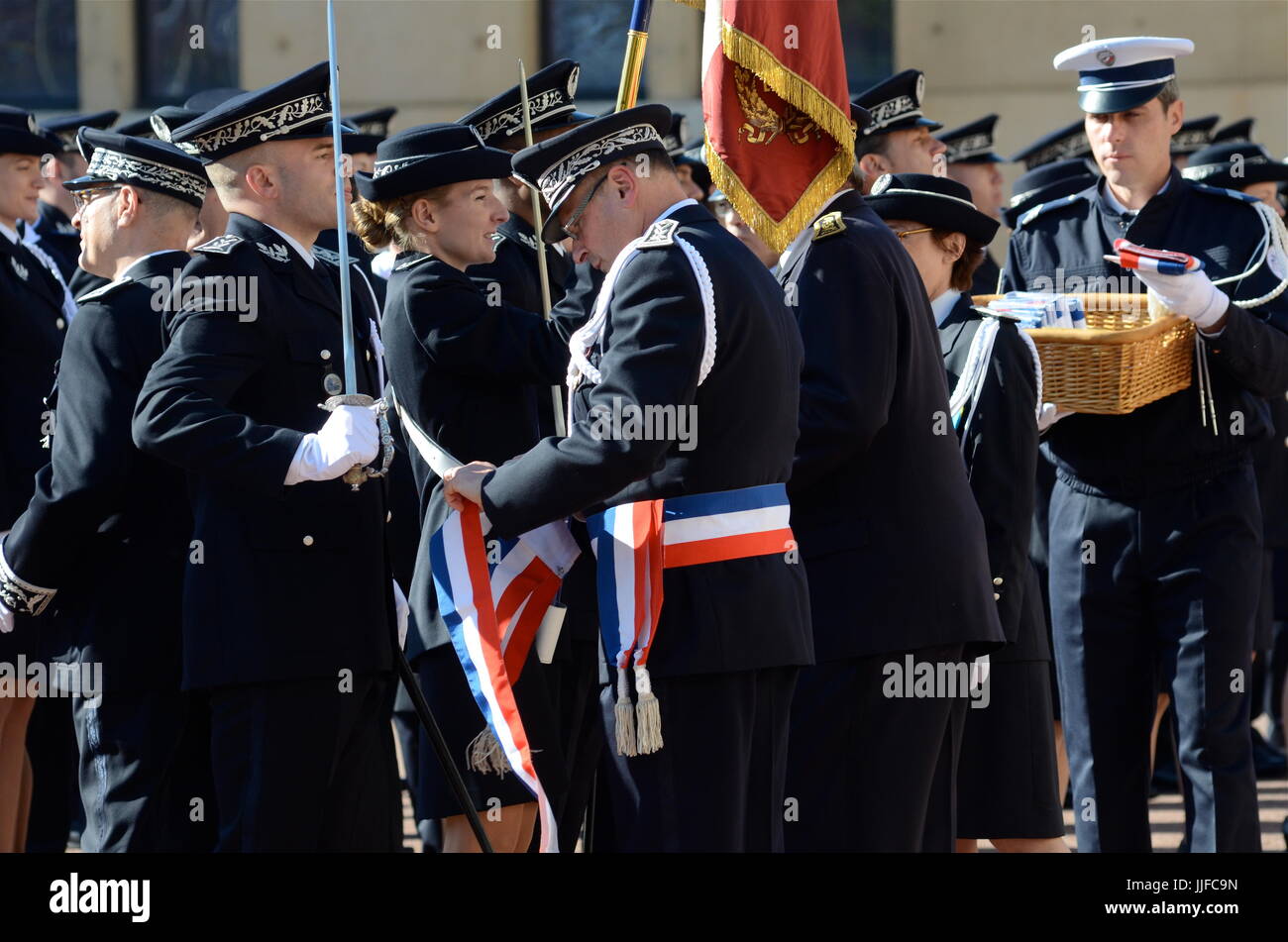A ceremony at French National Police Higher School, in SaintCyr au Mont d'Or, France Stock