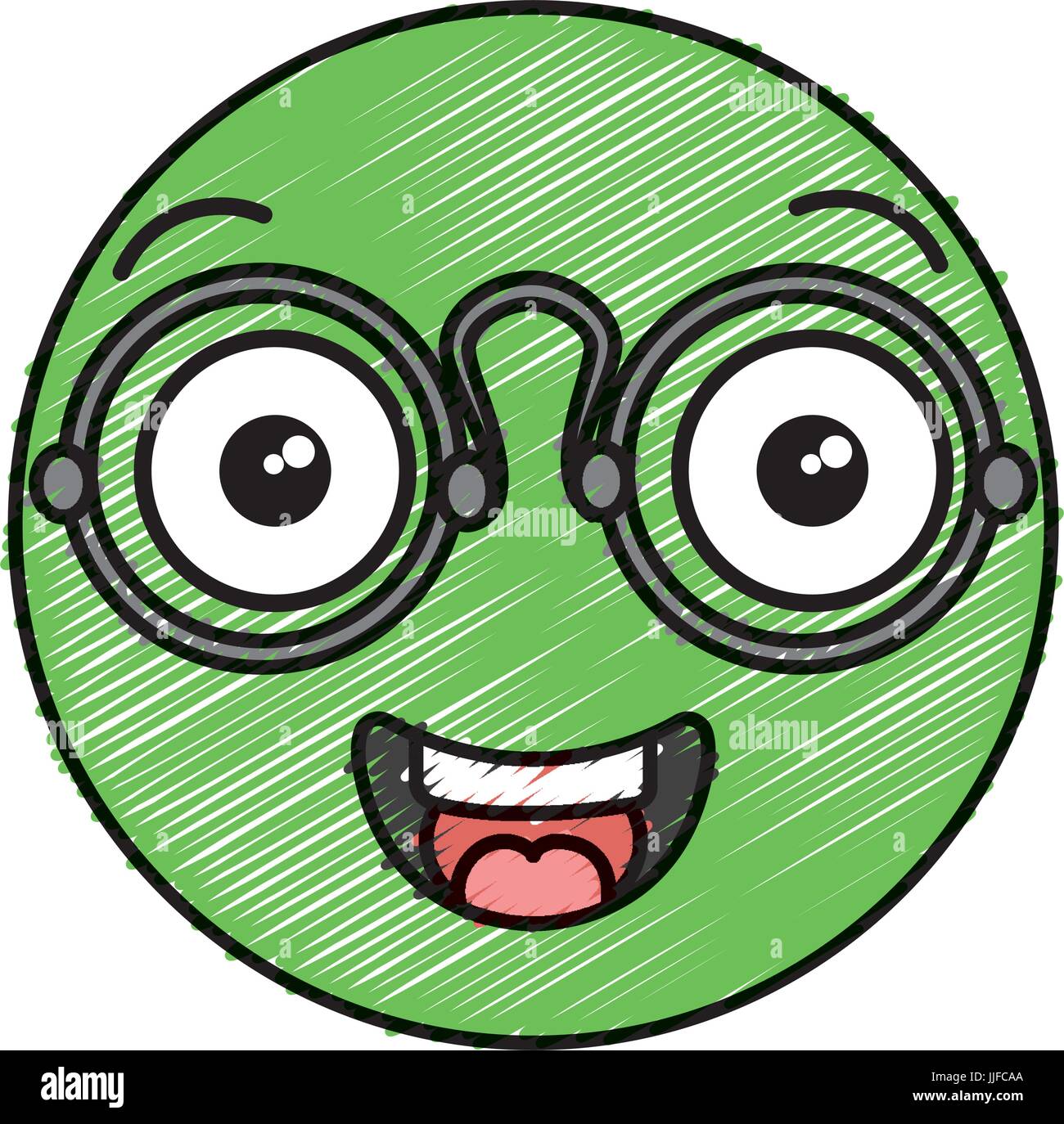face kawaii with glasses character vector illustration design Stock Vector Image & Art Alamy