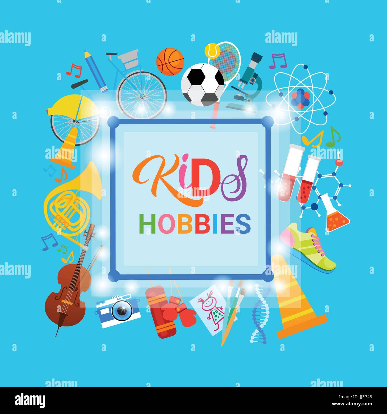 KIds Hobbies Art Classes Logo Workshop Creative Artistic School For Children Development Banner Stock Vector