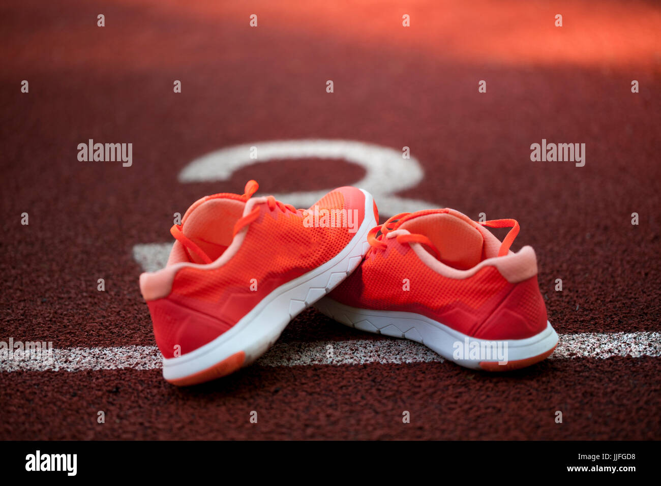 New unbranded running shoes, sneaker or training with clipping path and copy space. Active and healthy lifestyle. Stock Photo