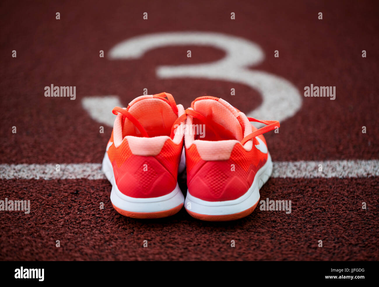 New unbranded running shoes, sneaker or training with clipping path and copy space. Active and healthy lifestyle. Stock Photo