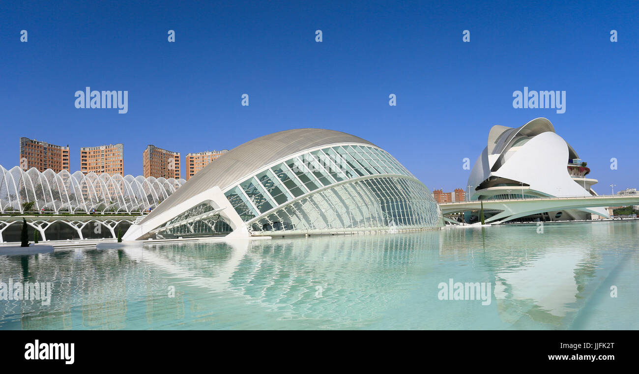 VALENCIA, SPAIN - JULY 24 2017: Hemispheric building.The City of Arts and Sciences is an entertainment complex. Stock Photo