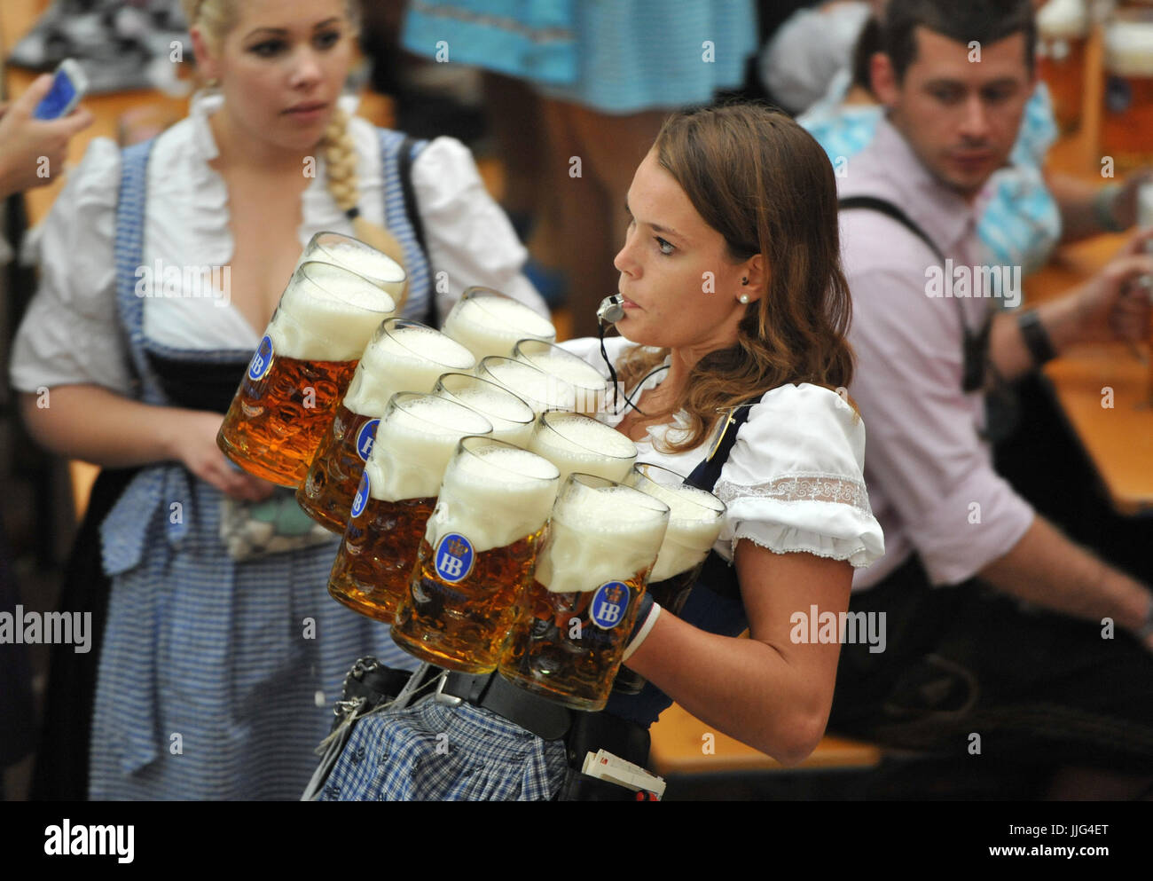 Oktoberfest Munich Beer Waitress Stock Photos & Oktoberfest Munich Beer Waitress Stock Images