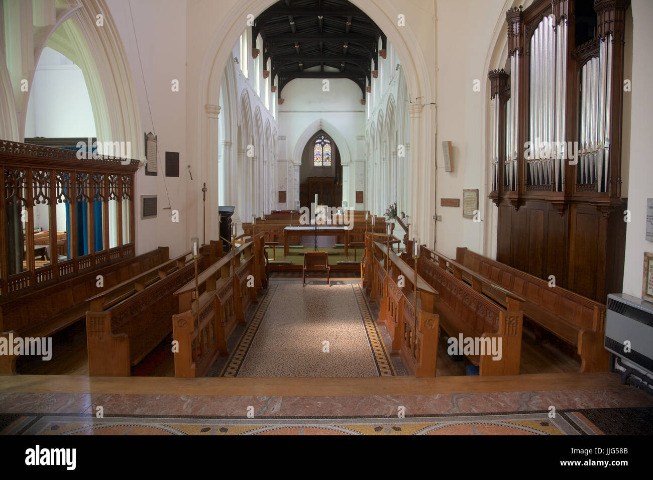 Interior of St Mary's parish church, Ware, Hertfordshire, England Stock Photo