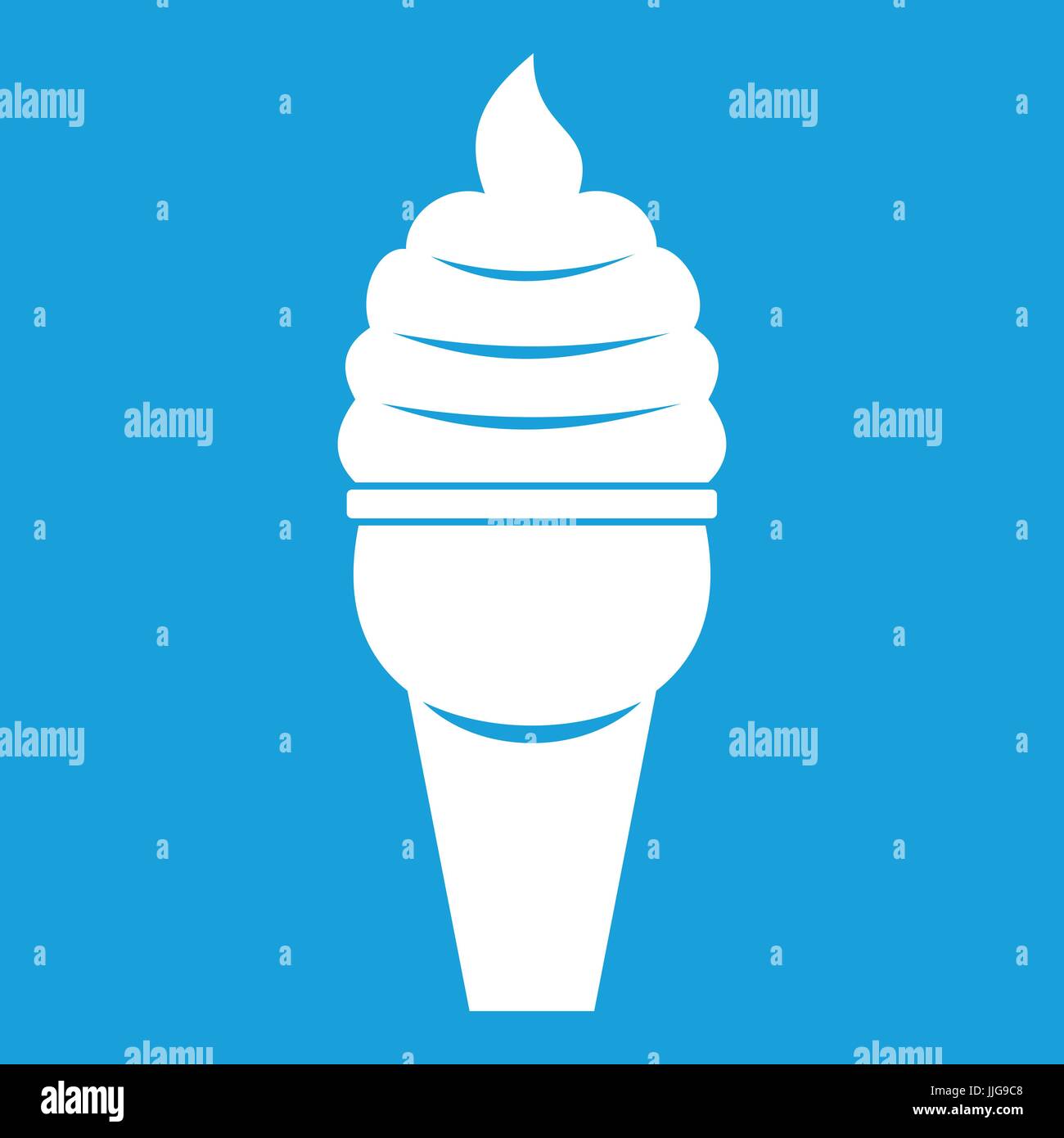 Ice cream in waffle cone icon white Stock Vector Image & Art - Alamy