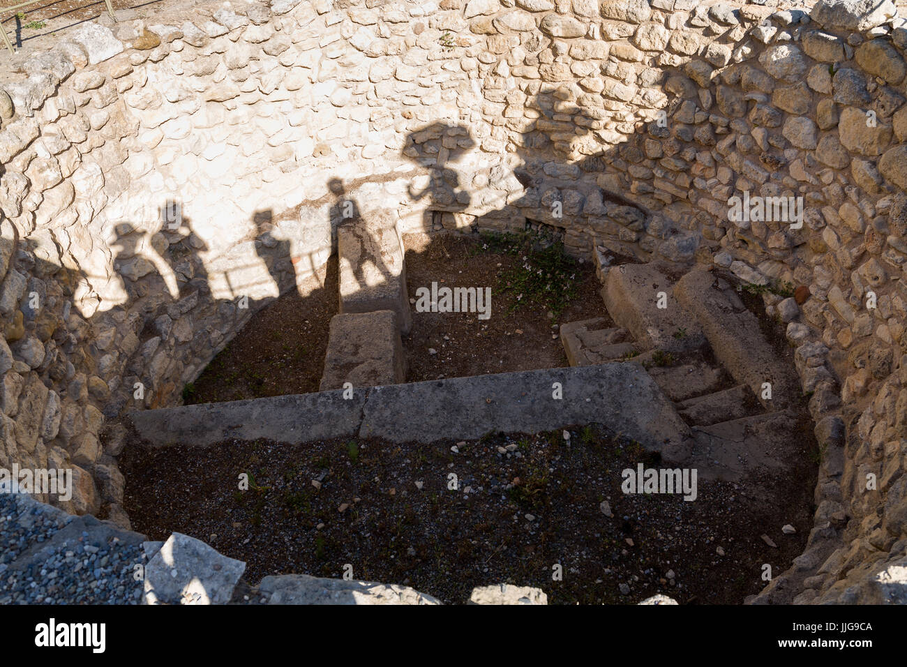 Group of Visitors at the Minoan Temple at Knossos Crete Greece Stock Photo