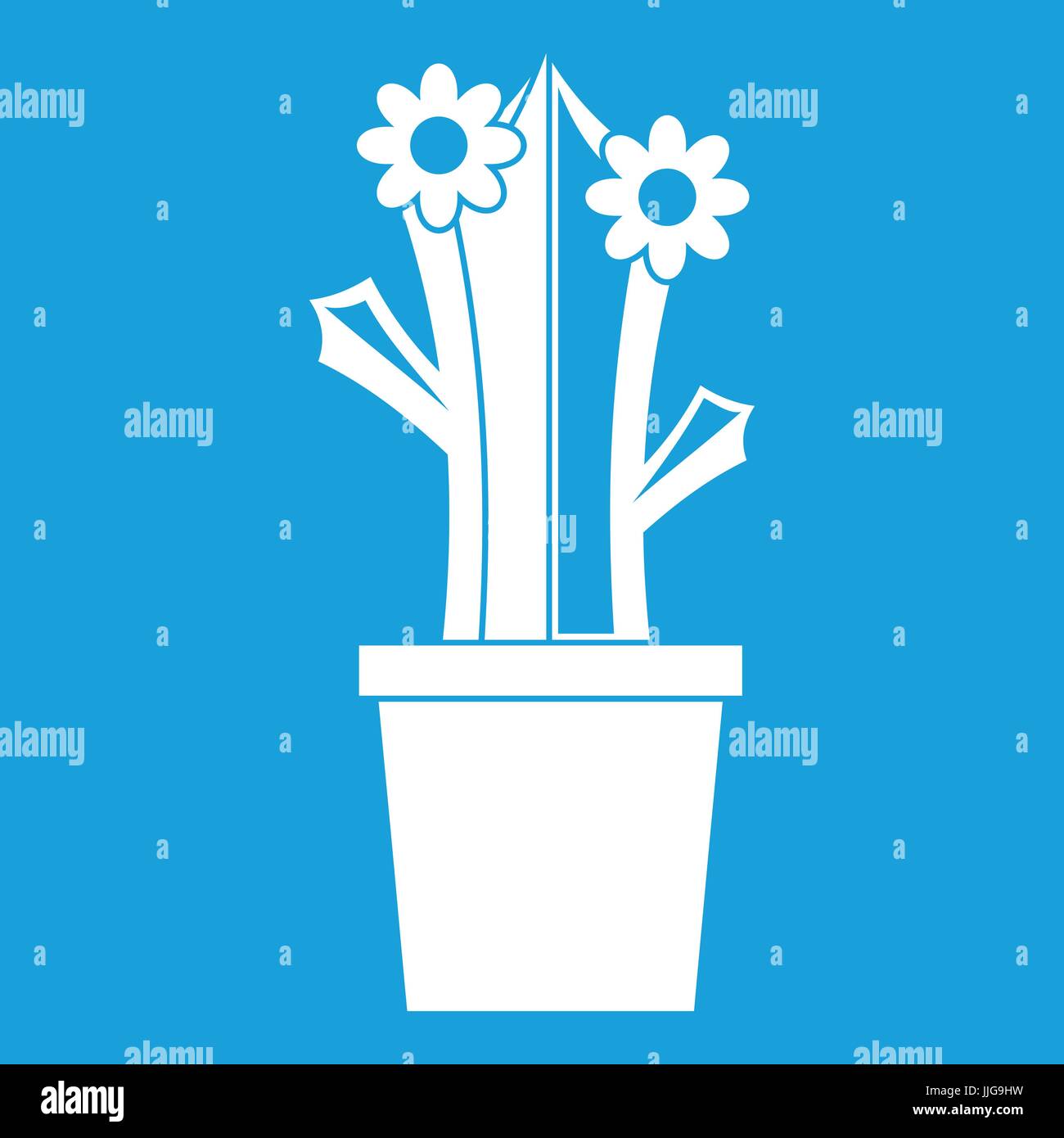 Flowering cactus icon white Stock Vector Image & Art Alamy