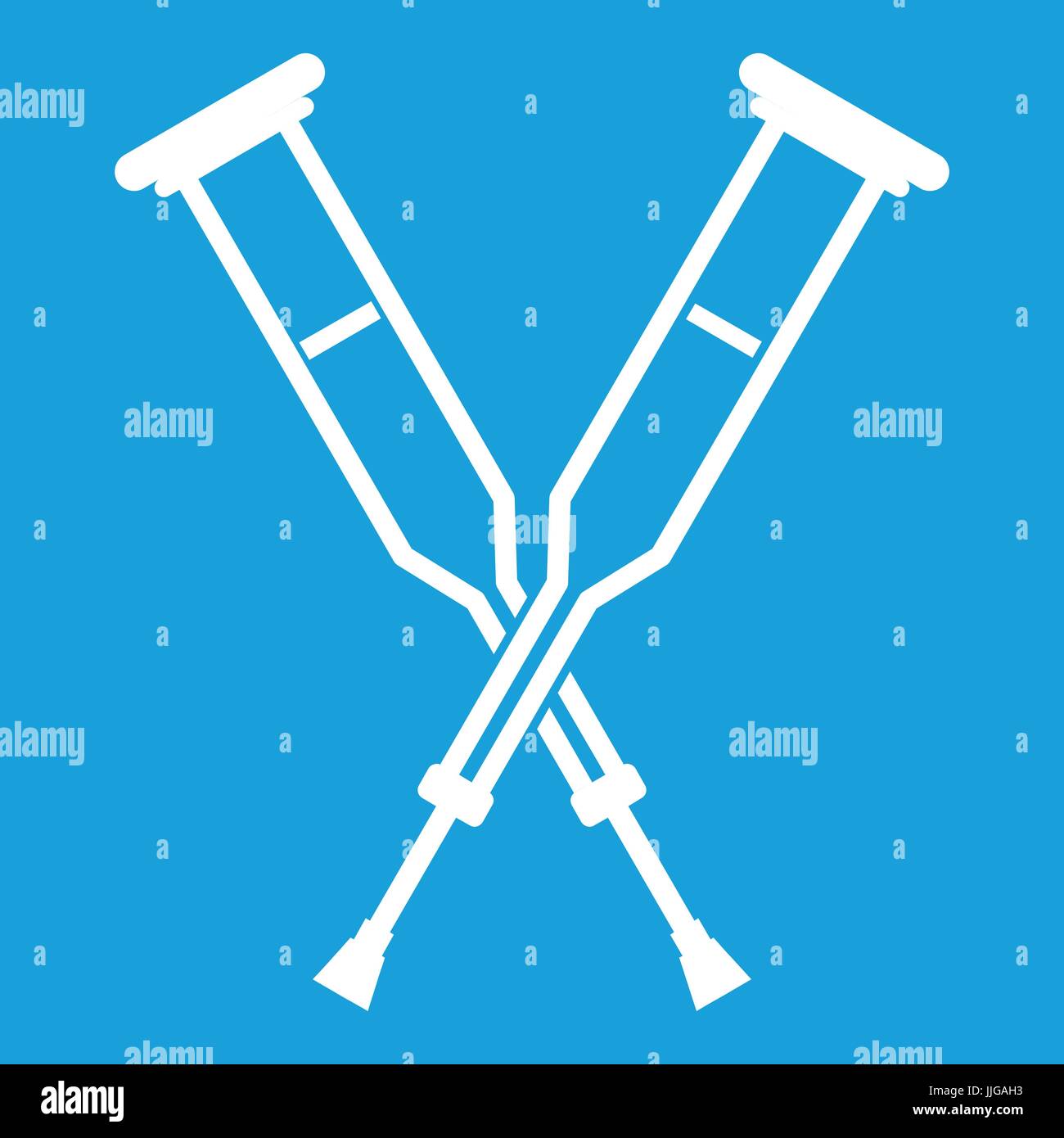 Crutches icon white Stock Vector
